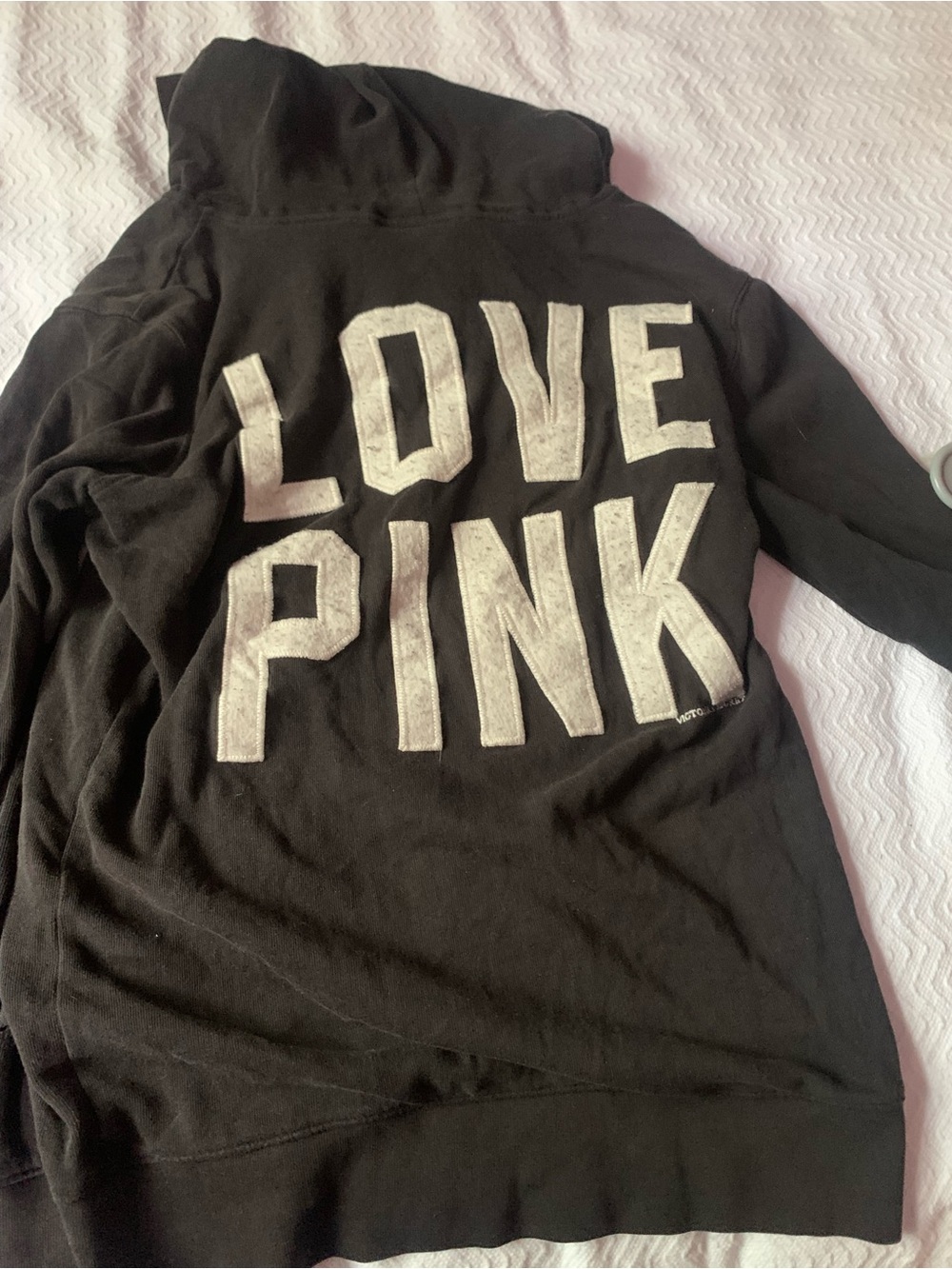 LOVE PINK Victoria's Secret Black Hoodie Sweater - PINK Victoria's Secret